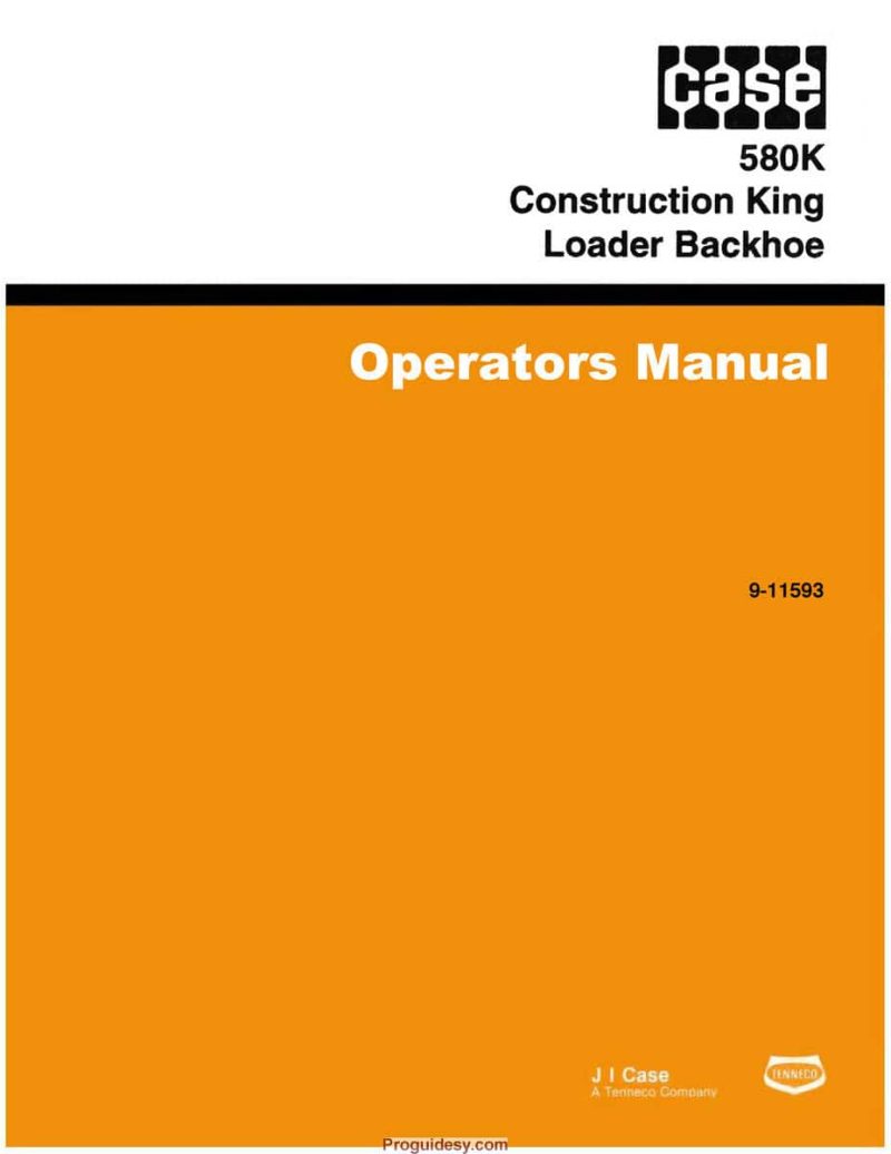 Case 580k Phase 1 Tractor Tlb Service And Operators Manual And Parts Catalog