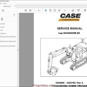 Case CX350C Tier 4 CX370C Tier 4  Excavator Service Repair Manual