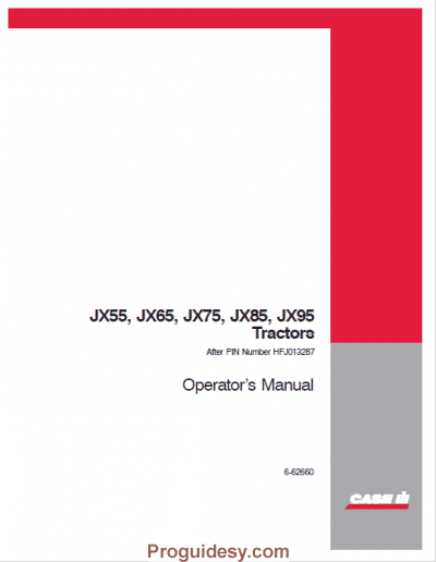 Case JX55 JX95 Operator Manual