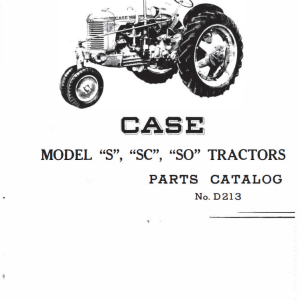 Case S, SC and SO Tractor Catalog Manual