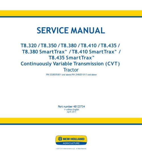 10166051.pr_.jpg New Holland T8.410 T8.435 T8.380 SmartTrax T8.410 T8.435 Tractor Operators Manual