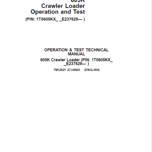 John Deere 605K Crawler Loader Service Manual