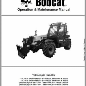 Bobcat T35.105, T36.120 versaHANDLER Telescopic Service Repair Manual