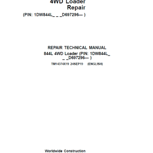 Comprehensive Guide to John Deere 844L 4WD Loader Repair Manual
