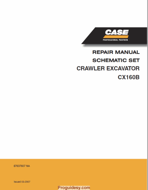 Case Cx160b Cx180b Excavator Repair Guide