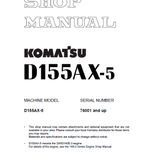 Komatsu D155ax Bulldozer Operation Maintenance Manual