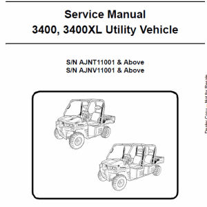 Bobcat 3400, 3400XL Utility Vehicle Service Repair Manual