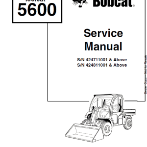 Bobcat 5600 Utility Vehicle Service Manual