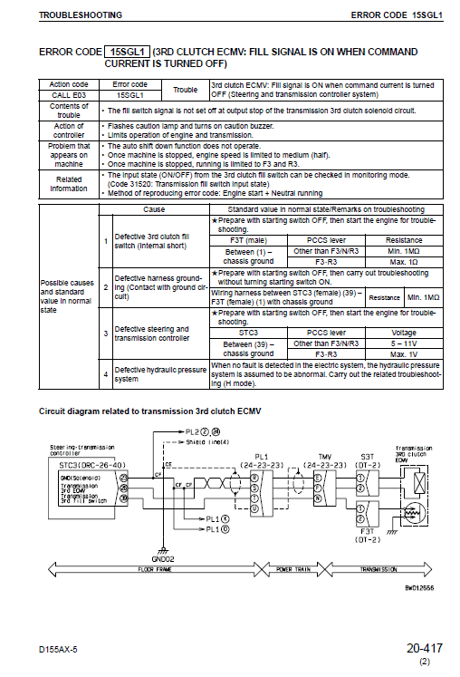 Komatsu D155ax-5 Shop Manual, Engine