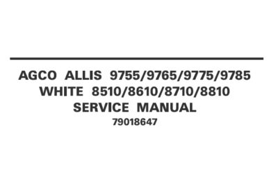 AGCO Allis 9755 9785 Tractors Service Manual