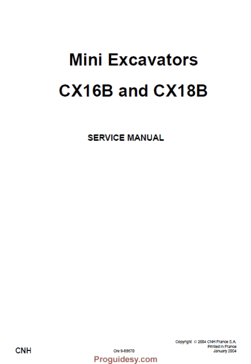CASE CX16B CX18B Service Repair Manual