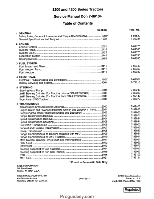 Case 4210 4220 4230 4240 Service Repair Manual