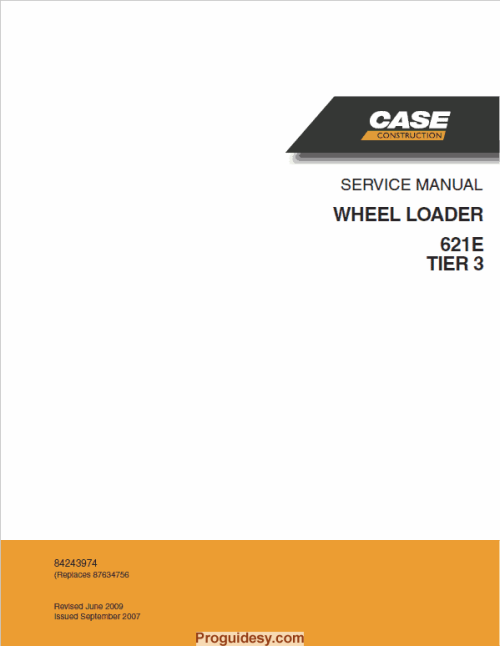 Case 621e Tier 3 Wheel Loader Repair Service Manual 