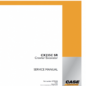 Case Cx235c Sr Tier 4 Crawler Excavator Service Manual