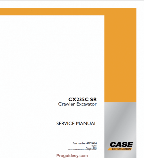 Case Cx235c Sr Tier 4 Crawler Excavator Service Manual