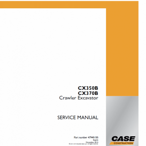 Case Cx350B Cx370B Excavator Service Repair Manual