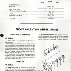 Case Ih 1896 2090 2094 2096 Tractor Repair Service Manual