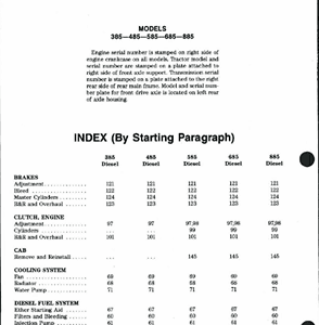 Case International 385 885 Tractor Service Repair Manual