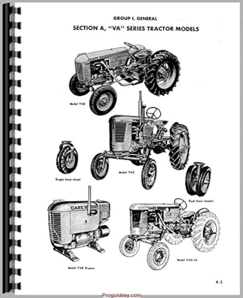 Case Va Vac Vae Vah Vao Tractor & Engine Repair Manual