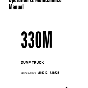 Komatsu 330M Dump Truck Workshop Manual