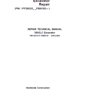 John Deere 350GLC Repair Service Manual