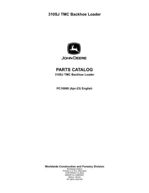 John Deere 310SJ TMC Parts Catalog Manual