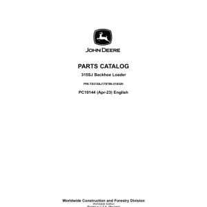 John Deere 315SJ TX Backhoe Parts Manual