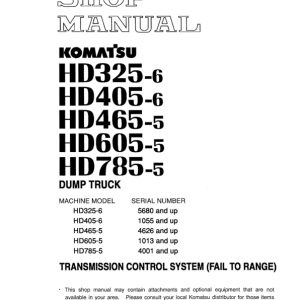 Komatsu HD465-5 Dump Truck Service Repair Manual