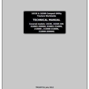 John Deere 1023E & 1026R Repair Manual - TM109719
