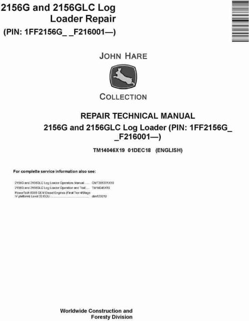 John Deere 2156G, 2156GLC Repair Service Manual