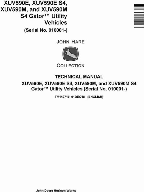 John Deere XUV590E Gator Service Repair Manual