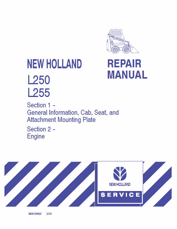 New Holland L255 Skid Steer Loader Master Parts Manual