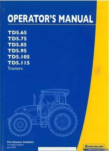 NEW HOLLAND TD5.65 TD5.75 TD5.85 TRACTOR SERVICE MANUAL