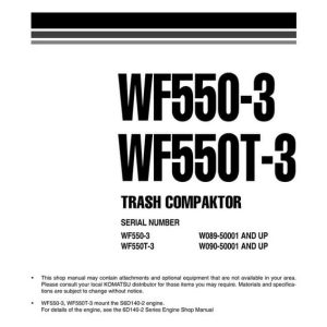 Komatsu WF550A-3 Trash Compactor Service Repair Manual