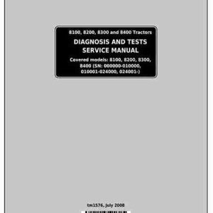 John Deere 8200 8300 Tractors Diagnosis Service Manual