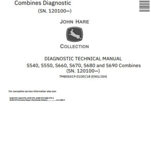 John Deere S540 S550 S660 S670 S680 S690 Combine Diagnostic Technical Manual-TM805419
