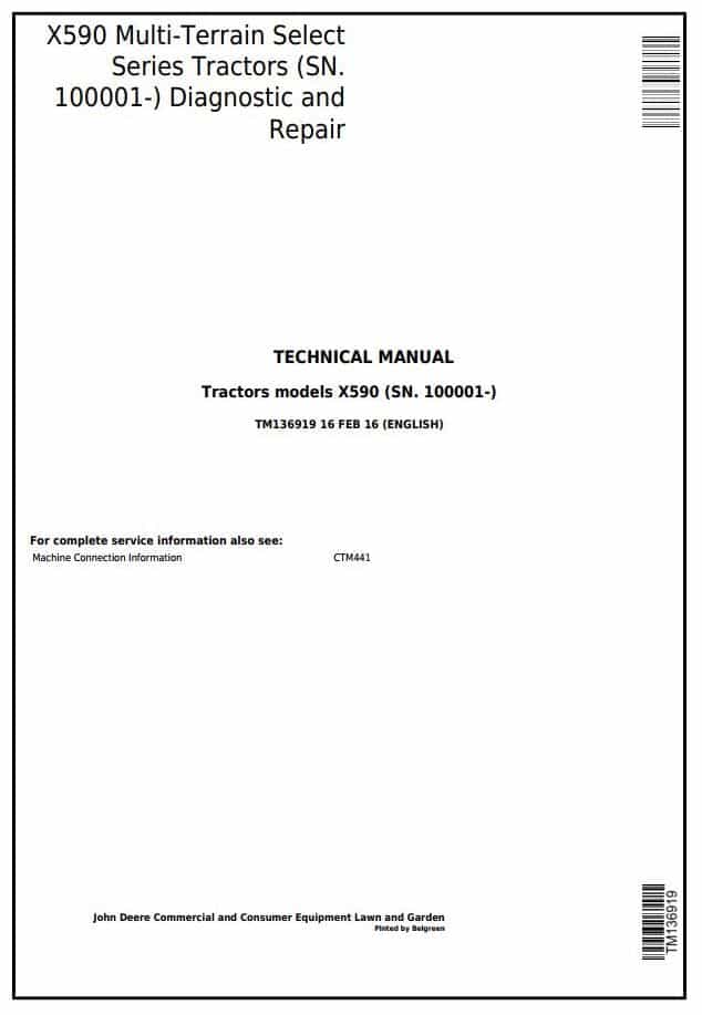 John Deere X700 X740 X748 Series Tractor Service Repair Manual