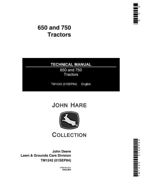 John Deere 650 Tractor Technical Service Manual