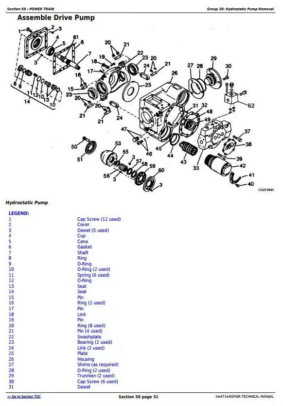 tm4714-2 John Deere 1450 1450WTS 1550WTS Combines Repair Service Manual