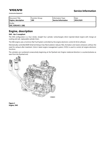 Volvo Ecr145cl Excavator Workshop Service Repair Manual
