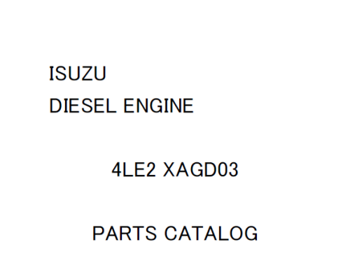JCB Isuzu Engine AU-4LE2 BV-4LE2 Service Repair Manual