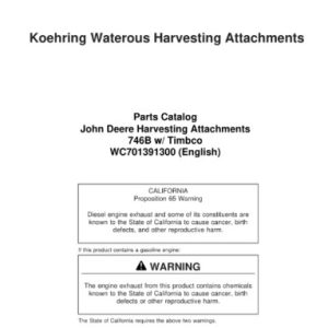 Koehring 746B Standard Felling Heads Parts Manual