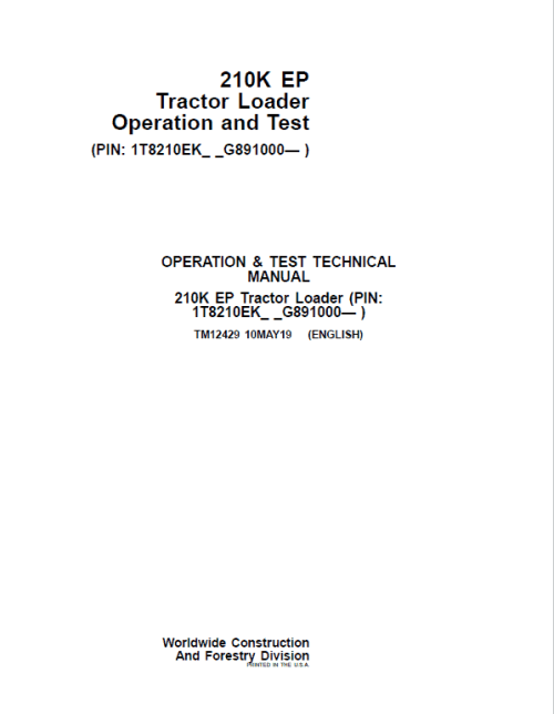 210k ep Operator and Test Manual