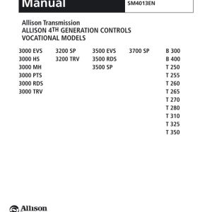 Allison Transmission SM4013EN 2005 Service Manual