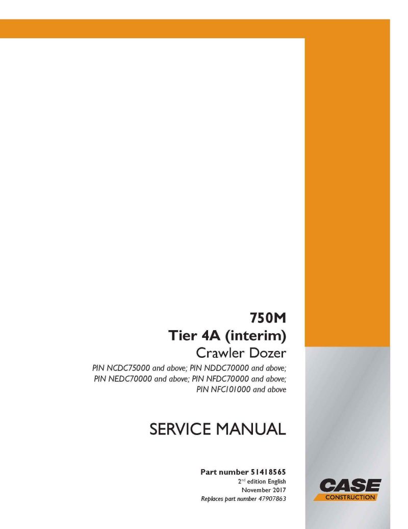 CASE 750M Tier 4A Crawler Dozer Service Repair Manual Download