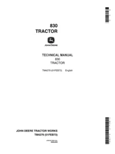 Download John Deere 830 Tractor Service Technical Manual Instantly John Deere 830 Tractor Service Technical Manual