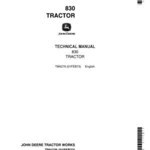 TM4279-PDF John Deere 830 Tractor Service Technical Manual