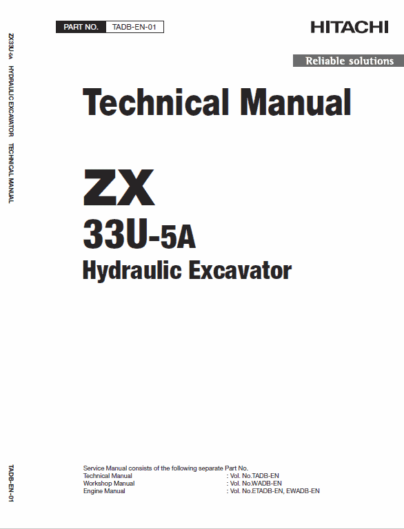 Hitachi ZX33U-5A Mini Excavator Service Repair Manual