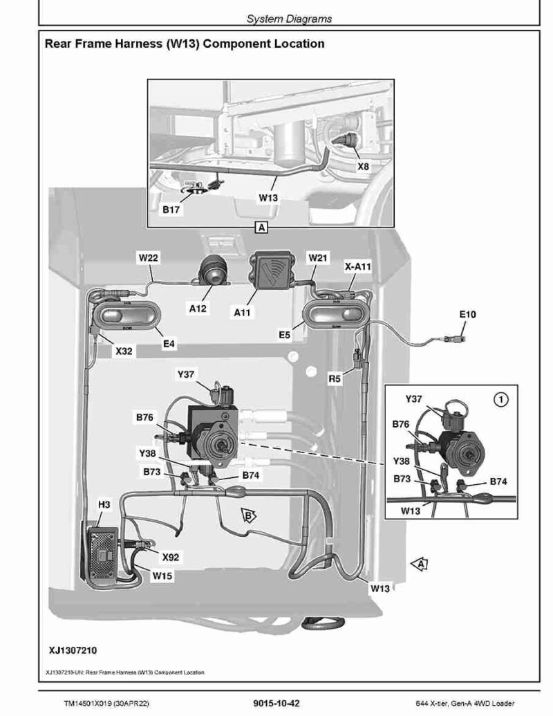 John Deere 644 X-Tier (SN. F_10283-15417) 4WD Wheel Loaders Operation and Test Manual (TM14501X019)