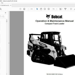 Bobcat T66 Compact Track Loader Service Repair Manual Sn B51v11001